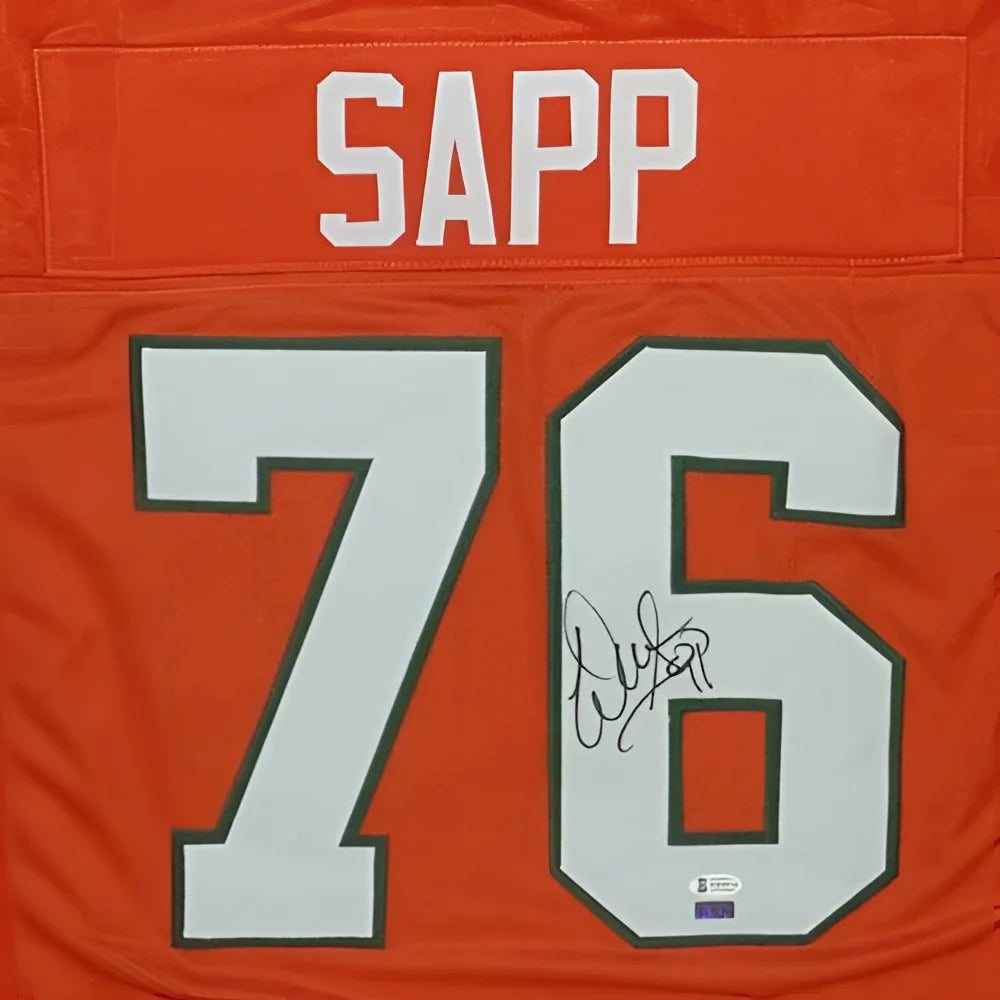 Warren Sapp autographed Miami Hurricanes orange custom jersey #76