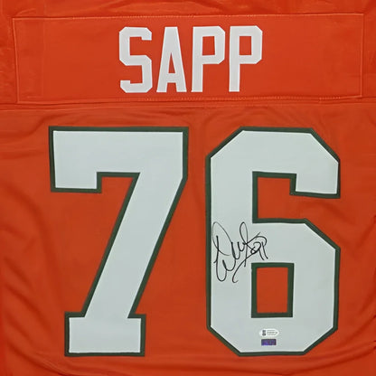 Warren Sapp autographed Miami Hurricanes orange custom jersey #76