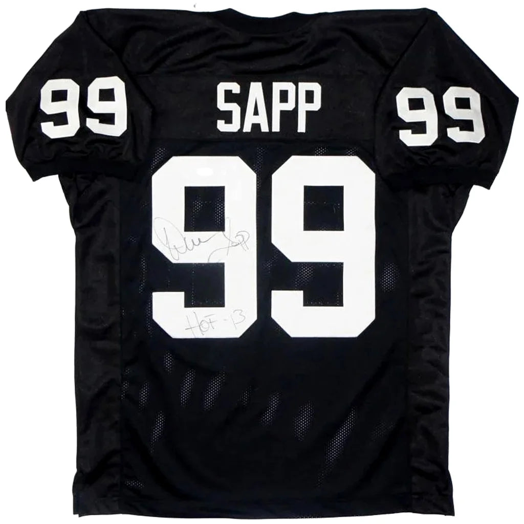 Warren Sapp autographed black Raiders custom jersey with #99