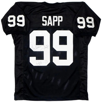 Warren Sapp autographed black Raiders custom jersey with #99