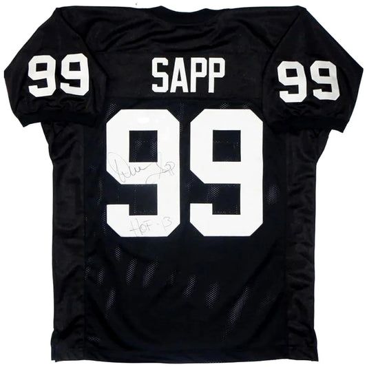 Warren Sapp autographed black Raiders custom jersey with #99