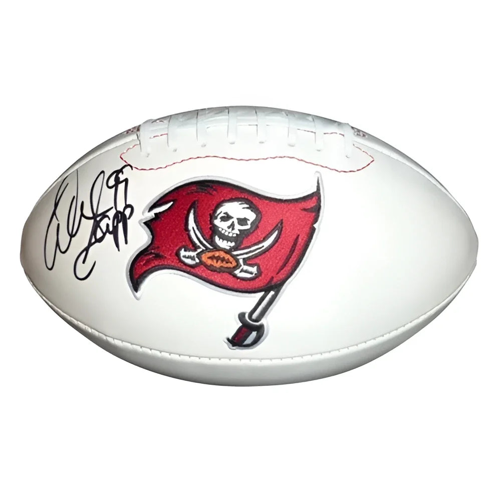 Warren Sapp autographed Tampa Bay Buccaneers logo football JSA