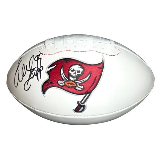 Warren Sapp autographed Tampa Bay Buccaneers logo football JSA