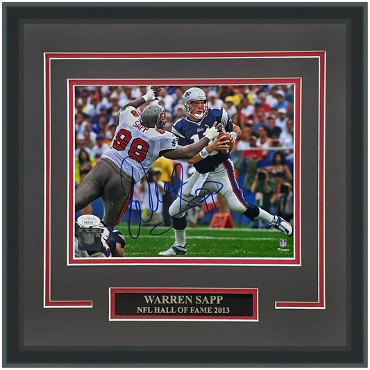 Warren Sapp autographed Tampa Bay Buccaneers deluxe framed 8x10 photo