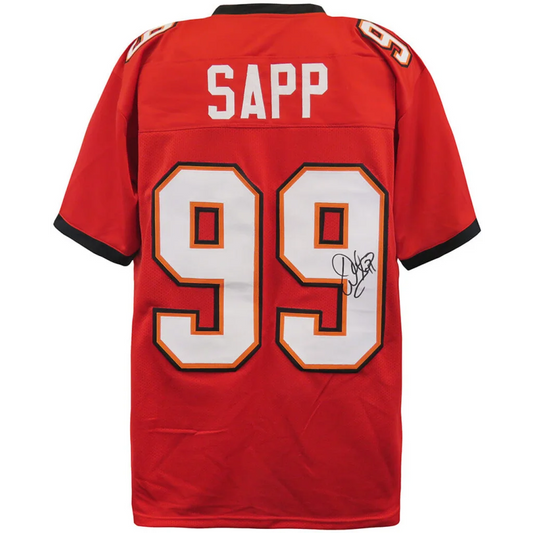Warren Sapp autographed Tampa Bay custom jersey, red #99 with Sapp name