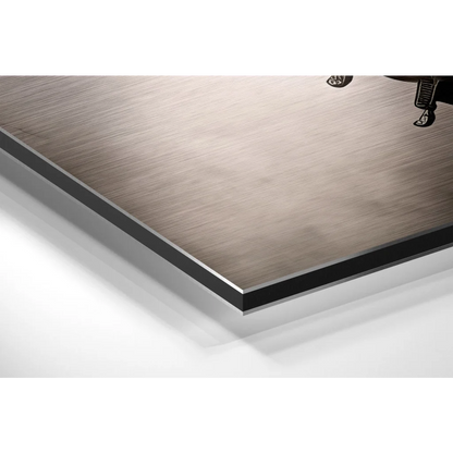 Stunning brushed aluminium dibond steampunk horse wall art print