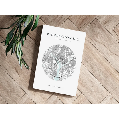 Insigne aluminum prints: minimalist D.C. map poster in modern elegance