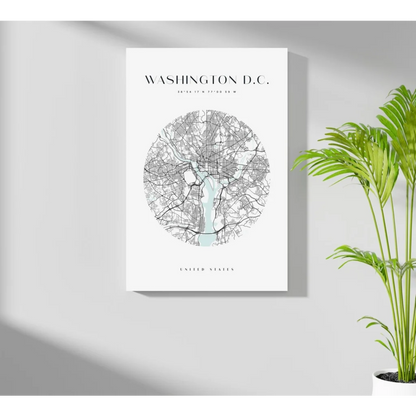 Insigne aluminum prints: minimalist D.C. map canvas