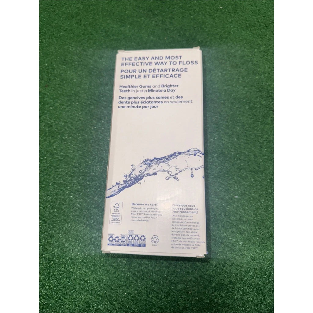 Waterpik Cordless Pulse WF20CD013 white flosser with blue splash design