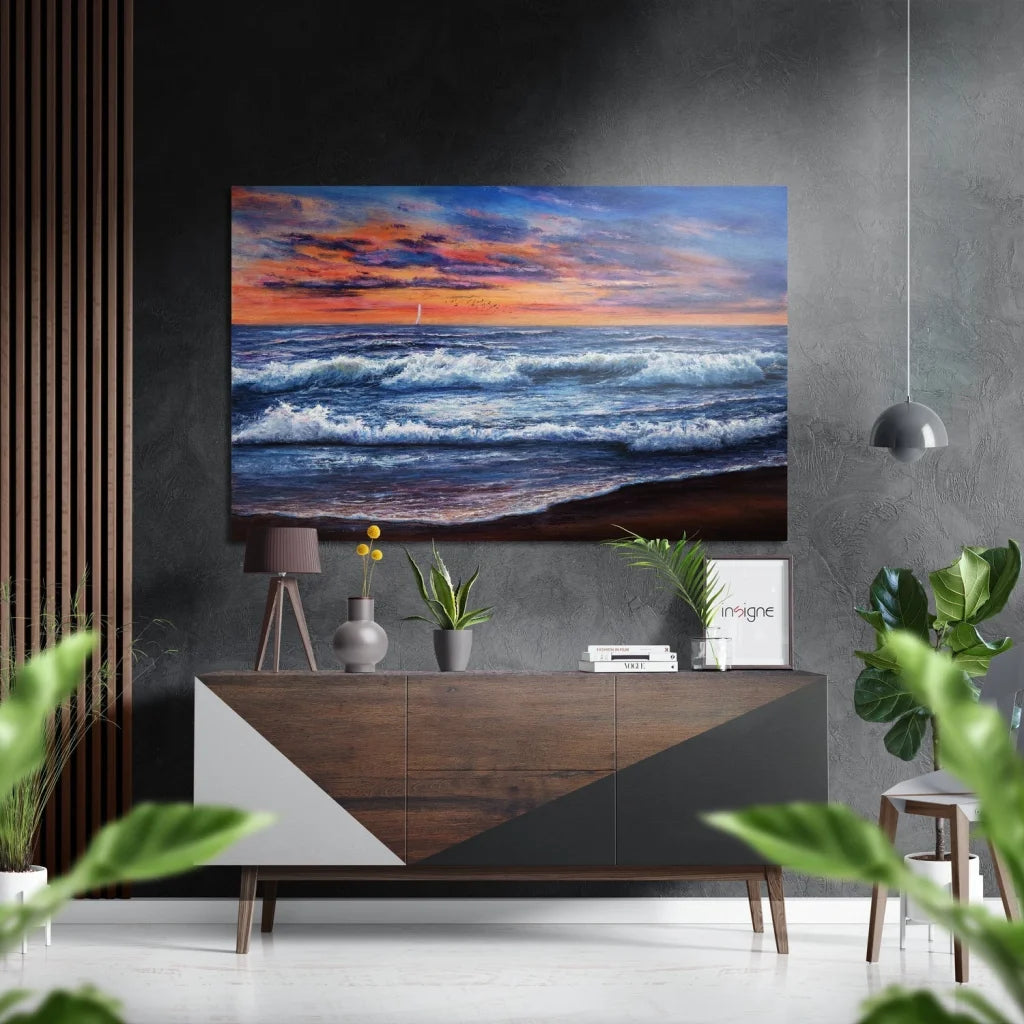 Stunning Ocean Wave Art on Brushed Aluminium Dibond Print | Insigneart USA | vintageantiquesgifts.com