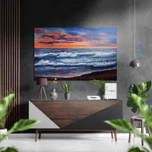 Stunning Ocean Wave Art on Brushed Aluminium Dibond Print | Insigneart USA | vintageantiquesgifts.com