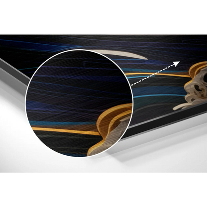 Stunning brushed aluminium dibond abstract ocean wave art panel