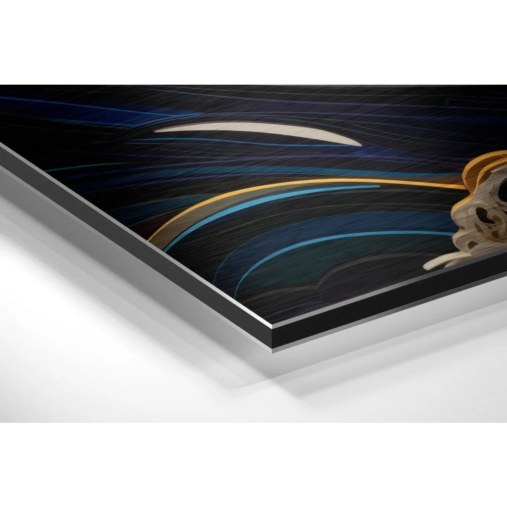 Waves and Flowers Brushed Aluminum Dibond Wall Art