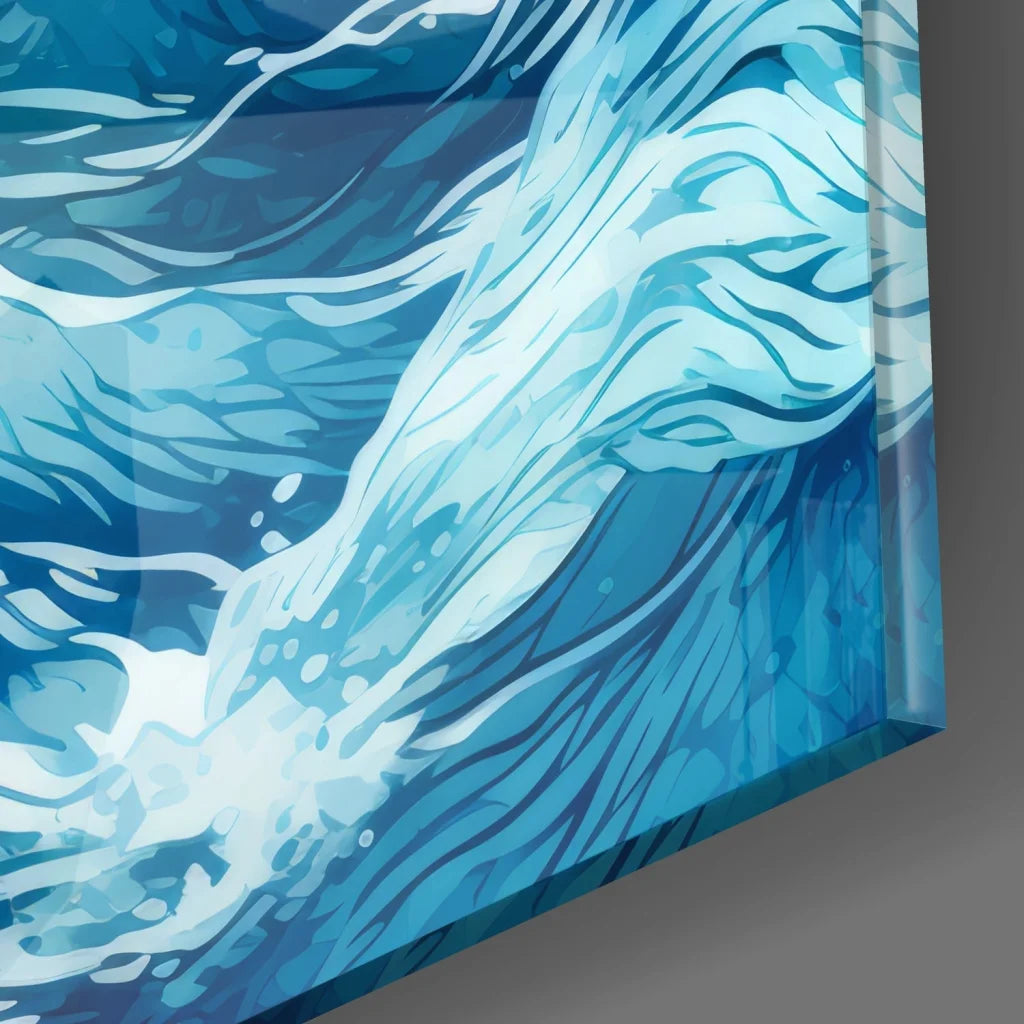 Stunning Ocean Wave Tempered Glass Art for Your Walls | Modern Wall Art Decor | vintageantiquesgifts.com