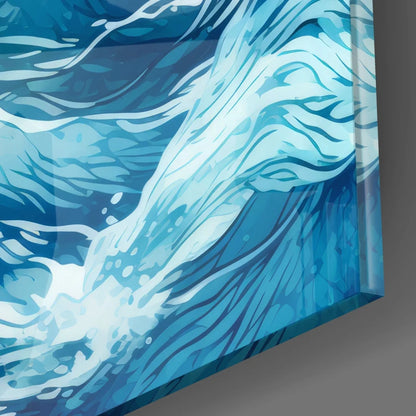 Stunning Ocean Wave Tempered Glass Art for Your Walls | Modern Wall Art Decor | vintageantiquesgifts.com