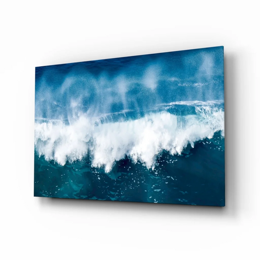 Stunning Blue Wave Glass Wall Art for Modern Homes | Insigneart USA | vintageantiquesgifts.com