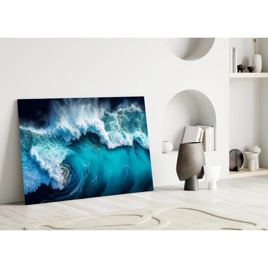 Stunning Turquoise Ocean Wave Wall Art Canvas Print | Modern Wall Art Decor | vintageantiquesgifts.com