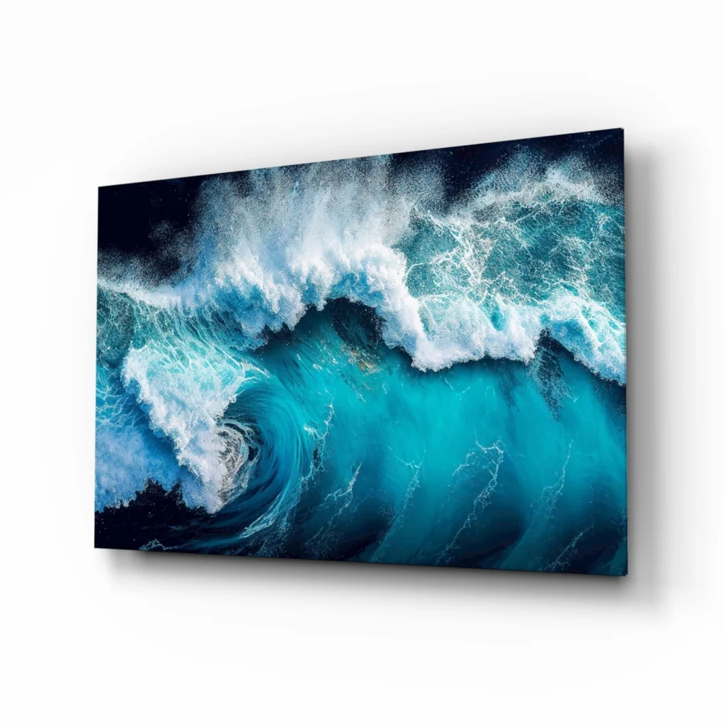 Stunning Turquoise Ocean Wave Wall Art Canvas Print | Insigneart USA | vintageantiquesgifts.com