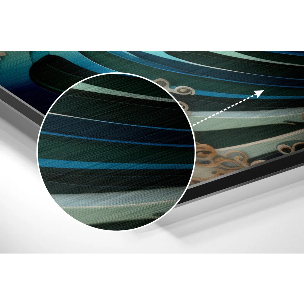 Stunning Teal Wave Art on Brushed Aluminium Dibond | Modern Wall Art Decor | vintageantiquesgifts.com