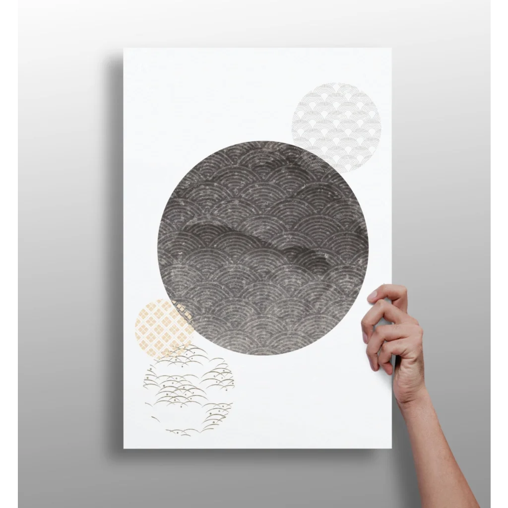 Waves of Zen Aluminum Art Print with minimalist wave cutouts