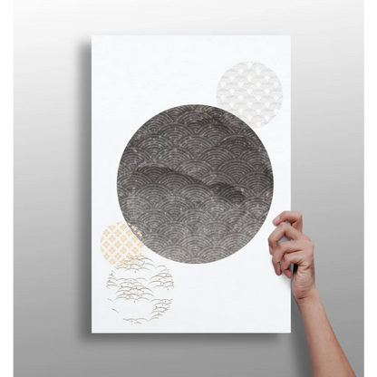 Waves of Zen Aluminum Art Print with minimalist wave cutouts