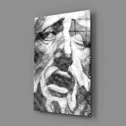 Black and white wavy line portrait wall art canvas