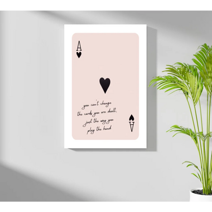 Blush pink ace of hearts aluminum print, vivid decorative solution