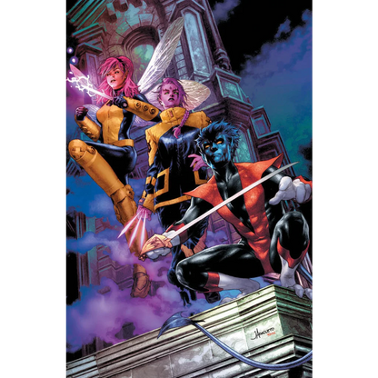 Three comic book characters in superhero costumes from Way of X #1 Marvel Comics Mutant Eden Adventure Begins