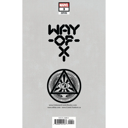 Back cover of WAY OF X #3 GALA Red Winged Mutant Hero Comic shown in the image