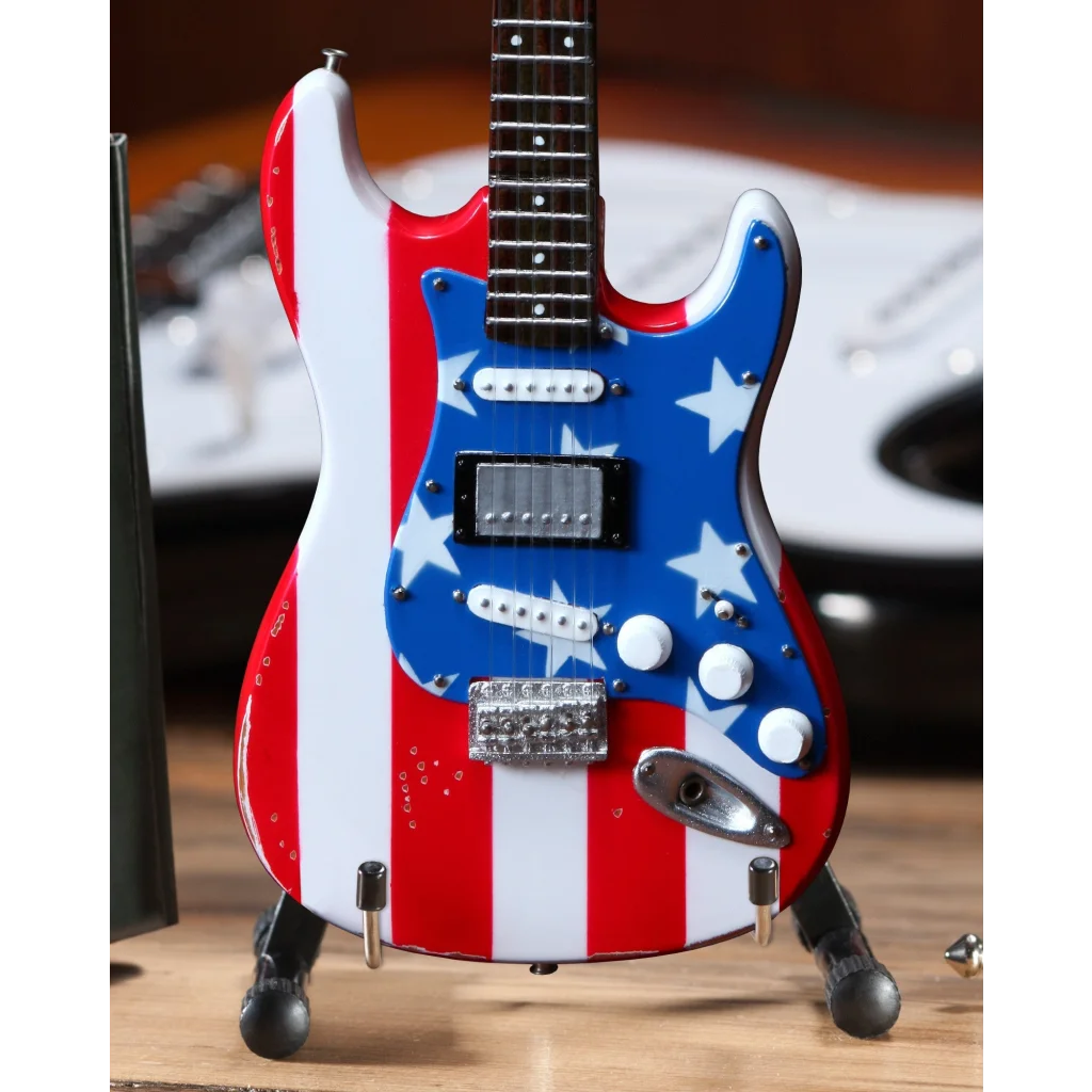Wayne Kramer Stars and Stripes Mini Guitar by Axe Heaven | Mini Guitar Replica Collectible | vintageantiquesgifts.com