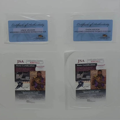 Wedding Crashers deluxe framed movie poster with autographs