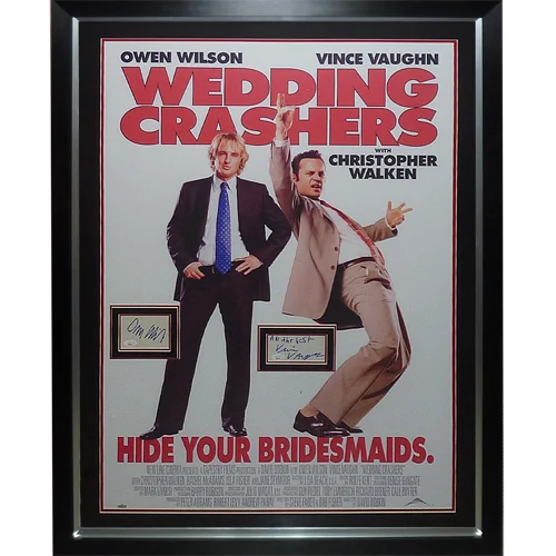 Wedding Crashers deluxe framed movie poster with signatures