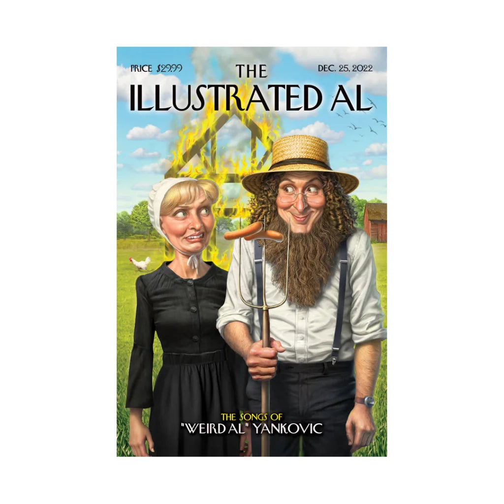 Humorous magazine cover with Amish caricatures in the Weird Al Yankovic hardcover book