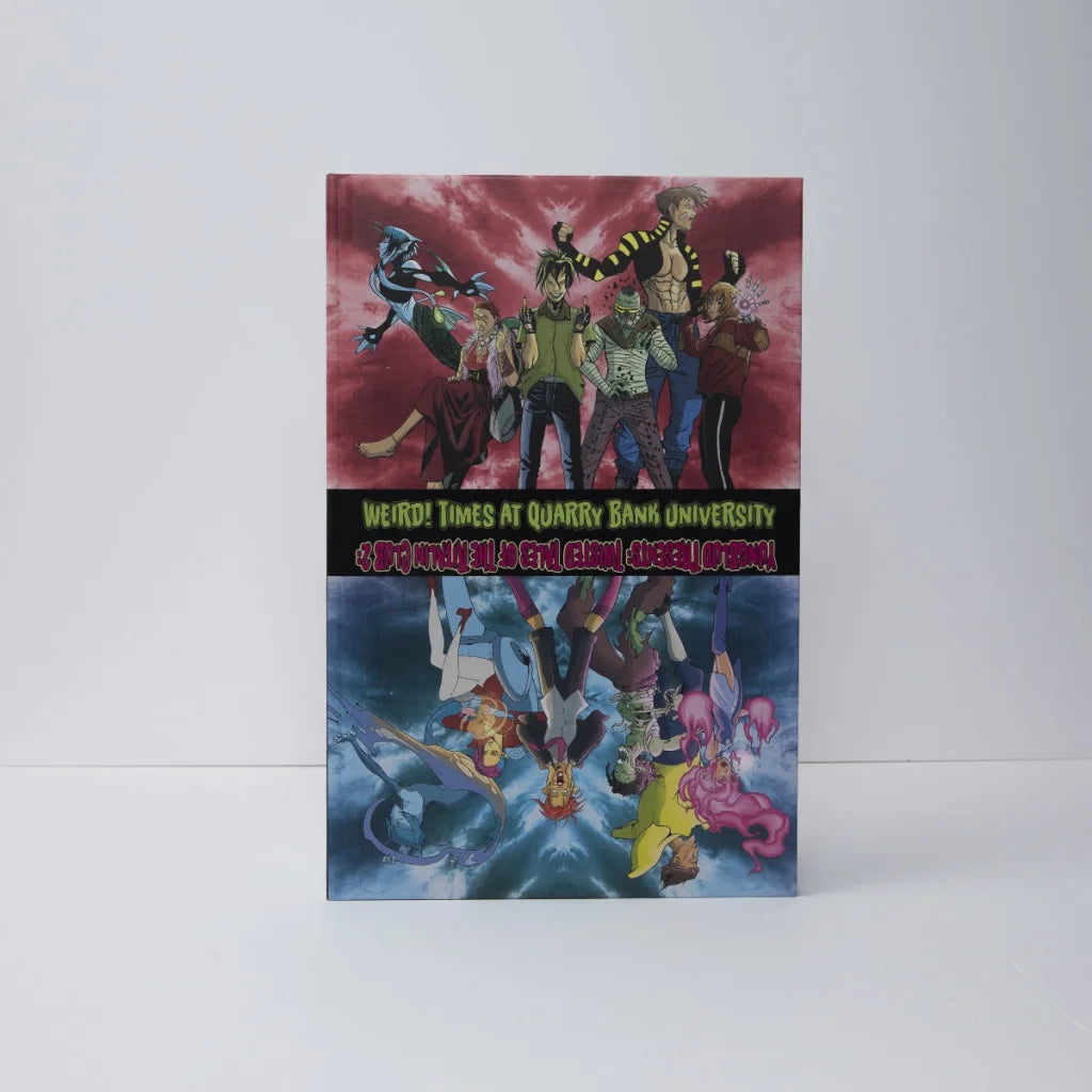 Vibrant Quarry Bank University graphic novel cover with anime-style characters from Weird Times