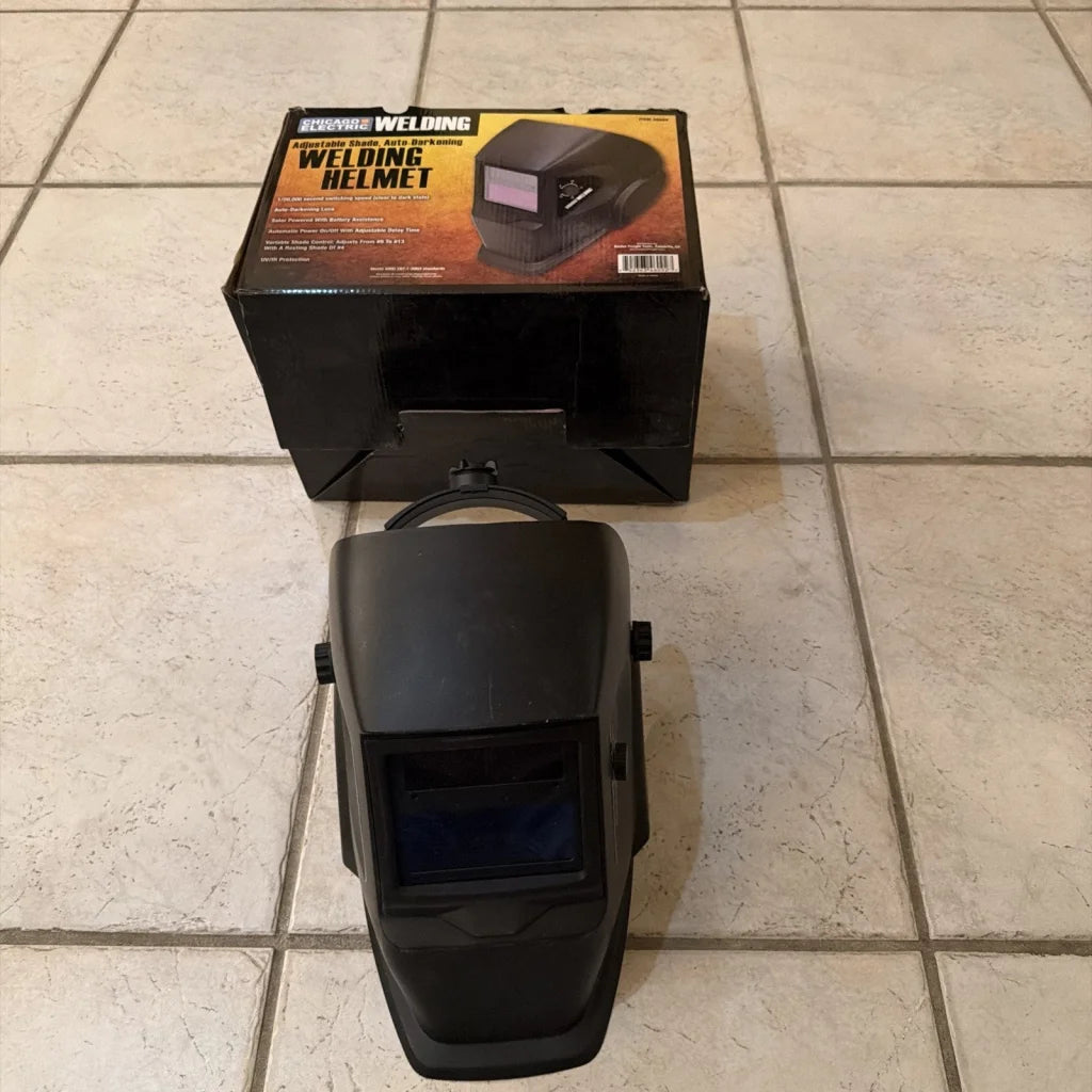 Chicago Electric black adjustable shade auto-darkening welding helmet
