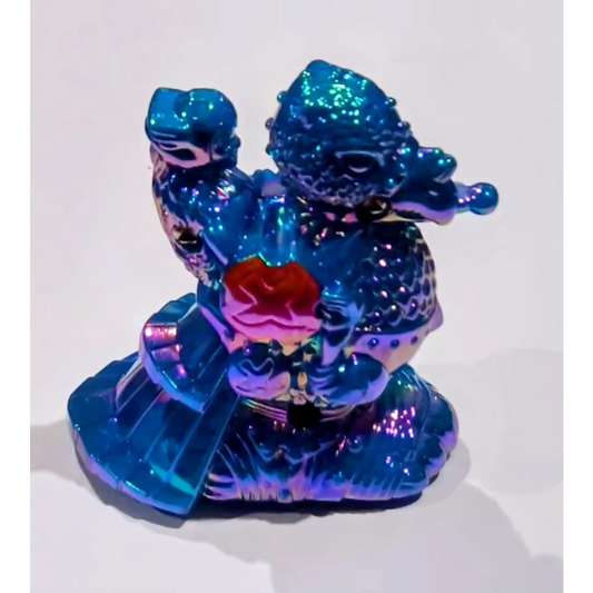 Iridescent blue laser dragon figurine from Laser Knights kids meal toy
