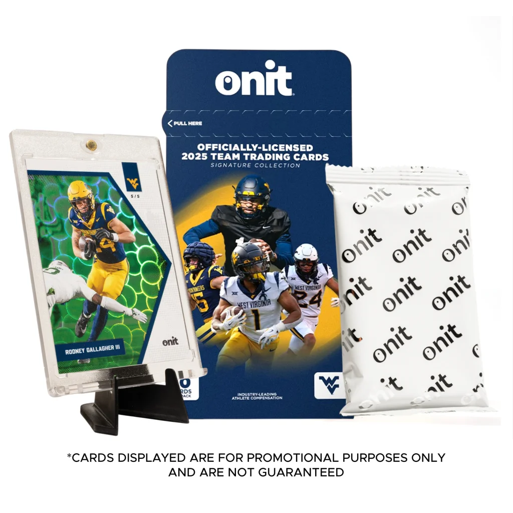 West Virginia trading cards single pack with action football players