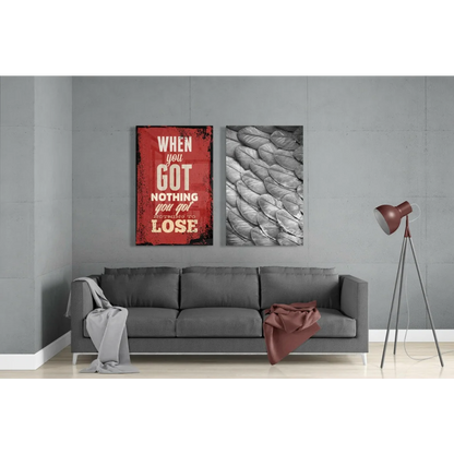"When You Got Nothing" 2 Pieces Combine Glass Wall Art