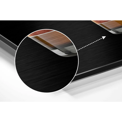 Sleek brushed aluminium dibond whiskey bottle wall art display