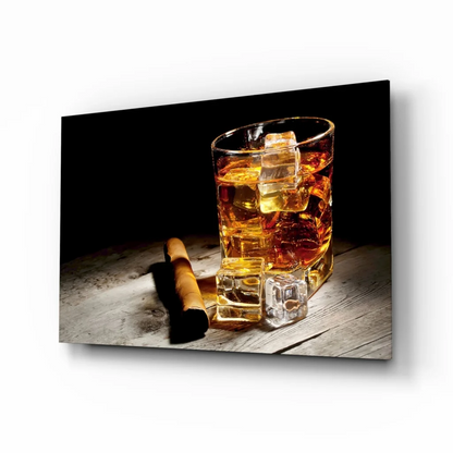 Whiskey Glass Wall Art Canvas Print for Home Decor | Insigneart USA | vintageantiquesgifts.com