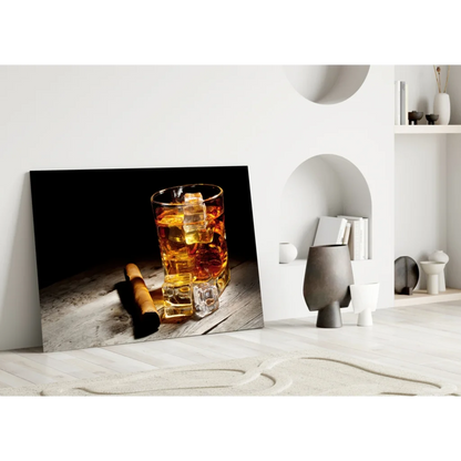Whiskey Glass Wall Art Canvas Print for Home Decor | Modern Wall Art Decor | vintageantiquesgifts.com