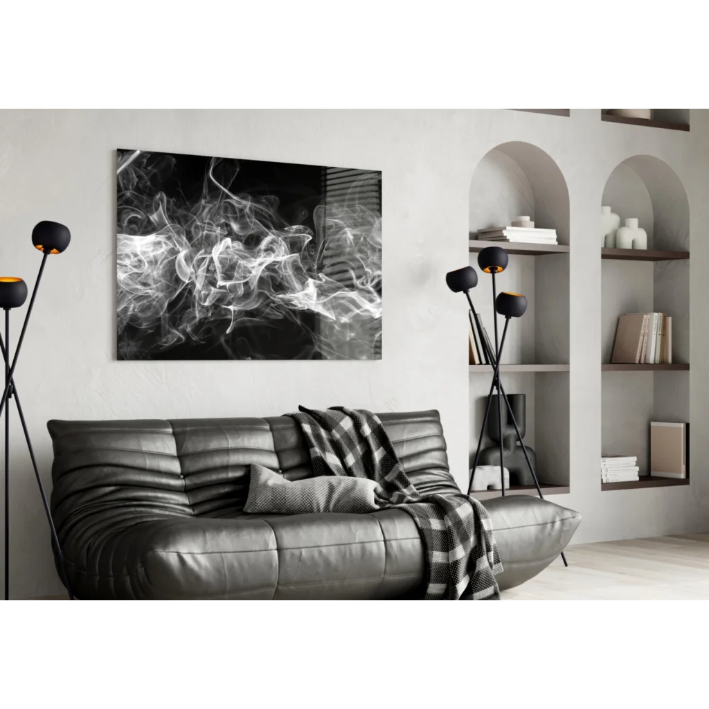 Mesmerizing Smoke Swirls Wall Art in Stunning Black and White | Contemporary Home Wall Art | vintageantiquesgifts.com