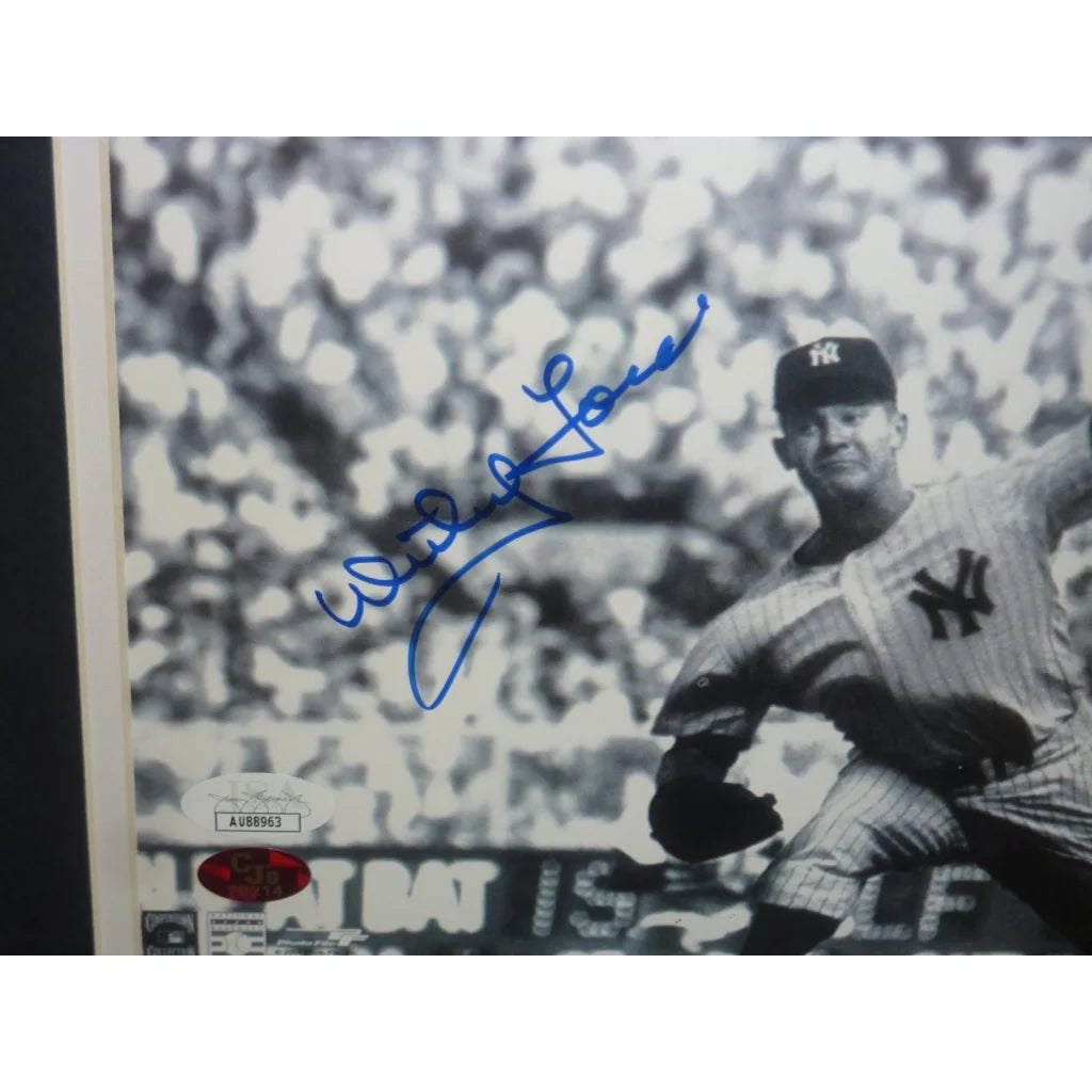Whitey Ford autographed New York Yankees deluxe framed 8x10 of Willie Mays