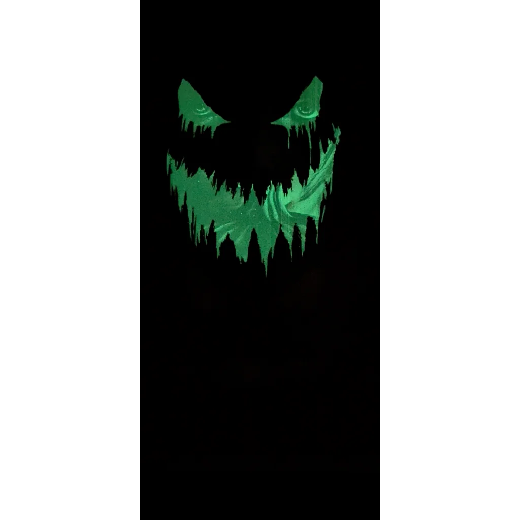 Glow-in-the-dark green jack-o-lantern Wil Shrike face mask