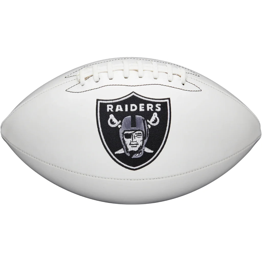 White Wilson NFL Oakland Raiders autograph football