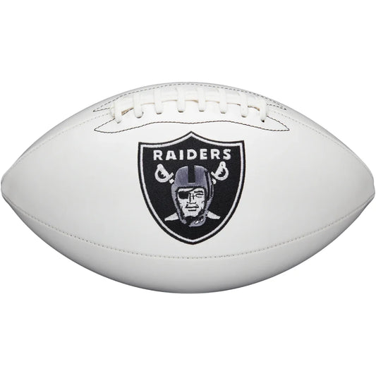 Wilson NFL Oakland Raiders Autograph Football White Leather | Creative Sports | vintageantiquesgifts.com