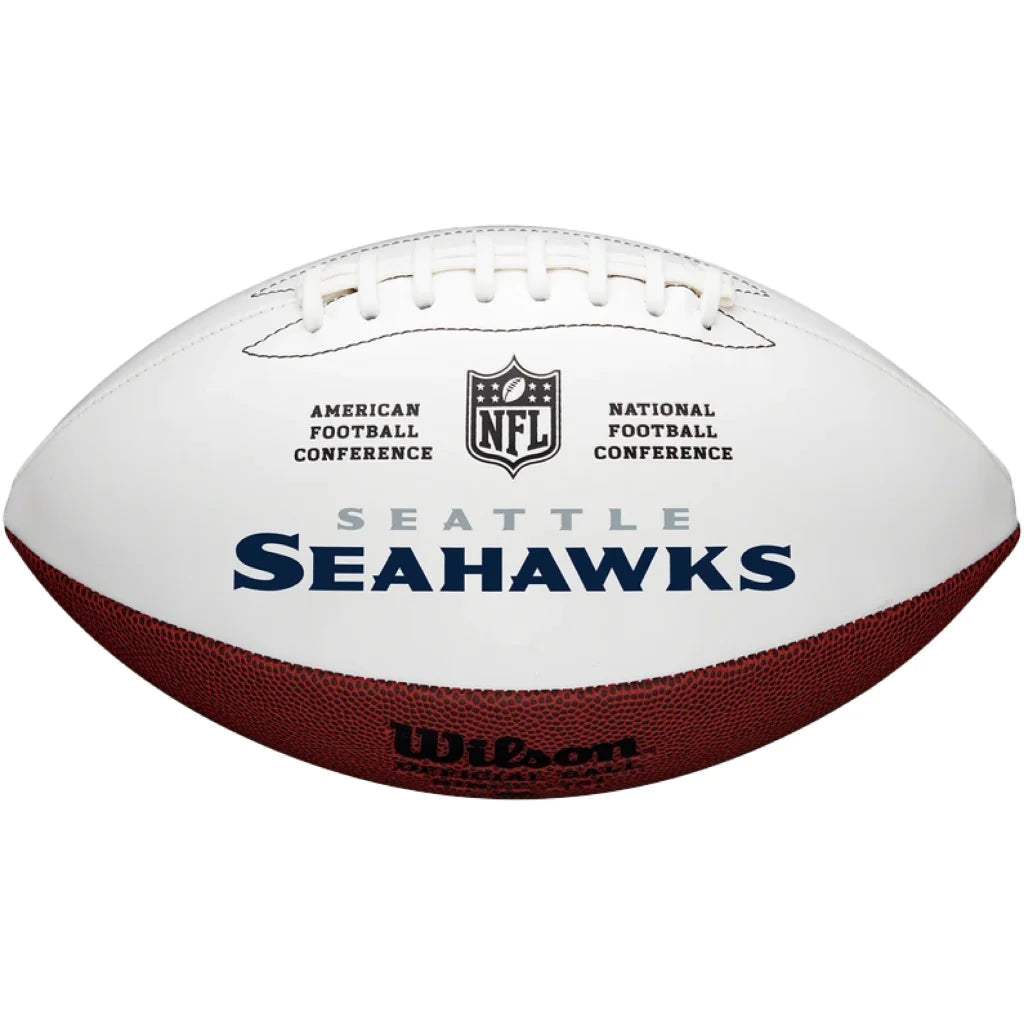Wilson NFL Seattle Seahawks Autograph Edition Football White Leather | Authentic Sports Collectible | vintageantiquesgifts.com