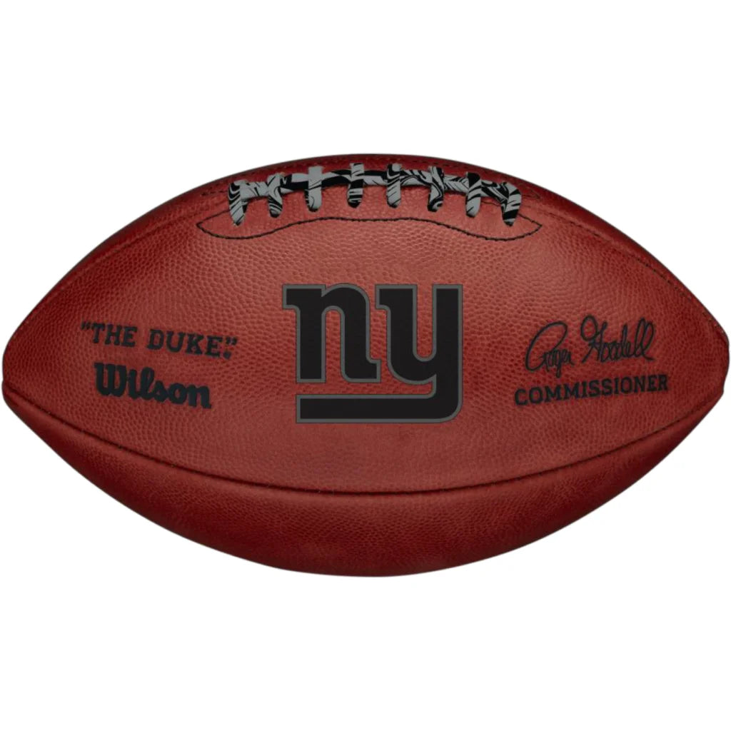 Wilson NFL team metallic Duke football with brown leather and logo