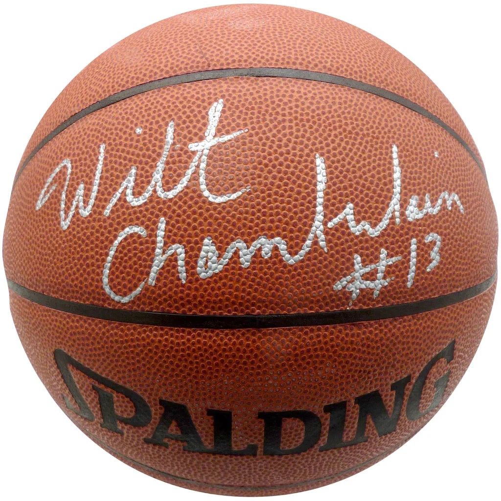 Wilt Chamberlain autographed NBA basketball with #17