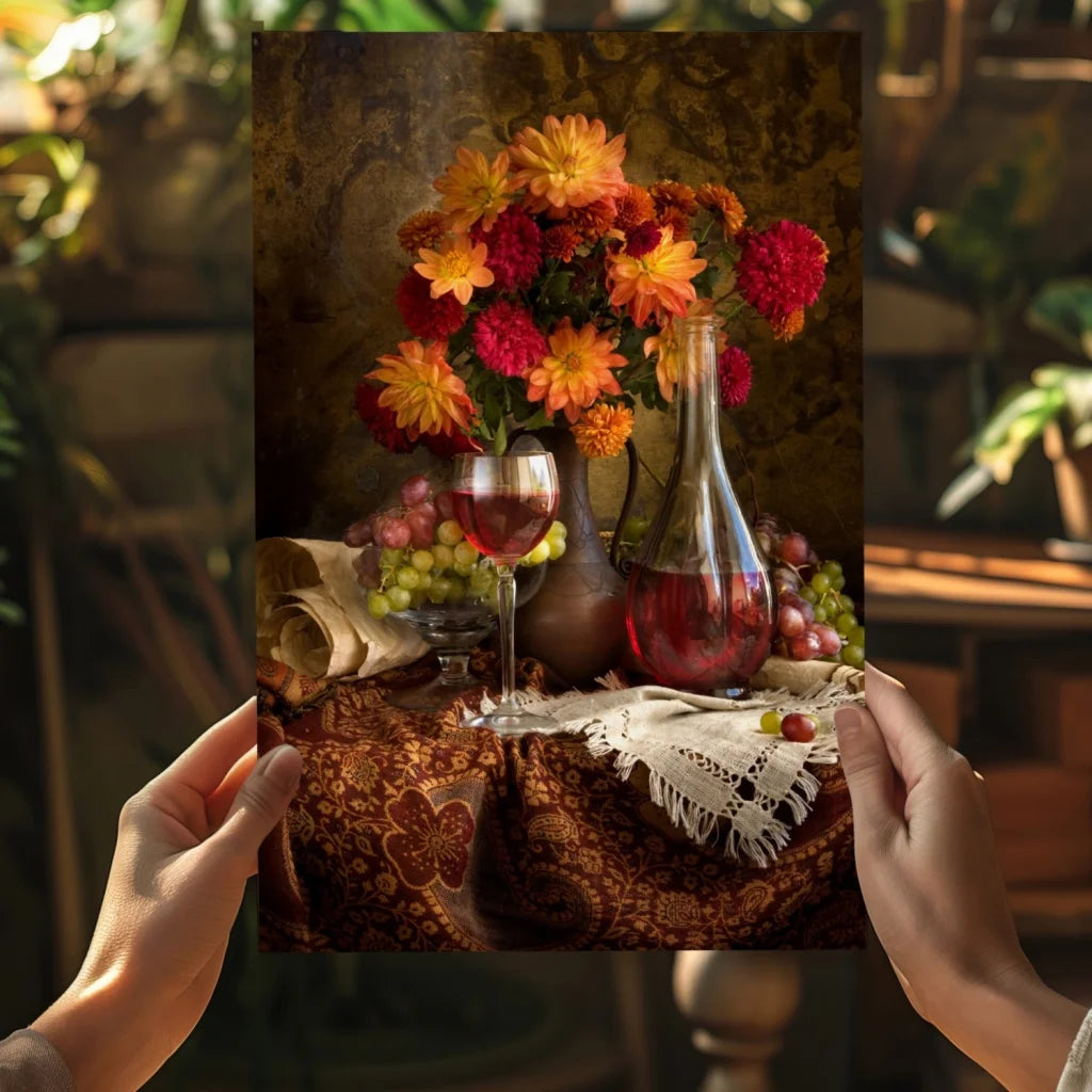 Vibrant autumn chrysanthemums in insigne aluminum prints